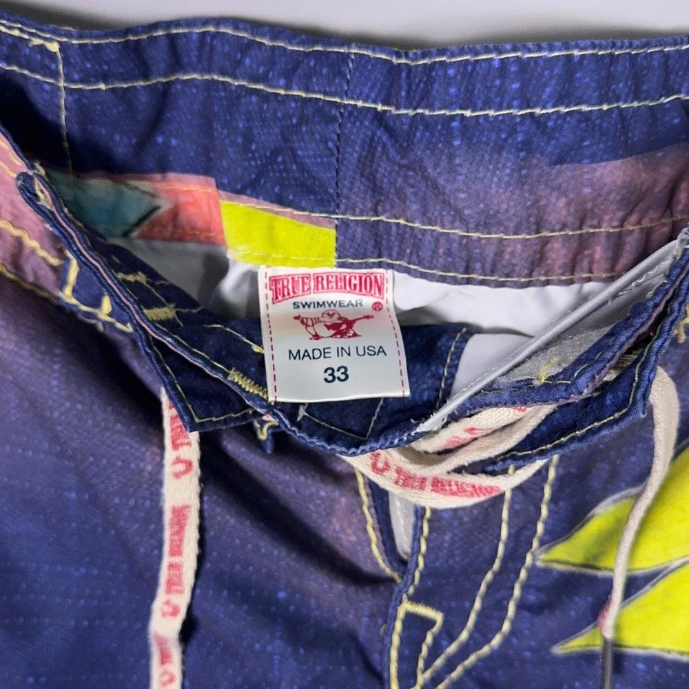 True Religion‎ Surd AOP Floral Board Shorts Mens Size 33 Y2K Summer Resort